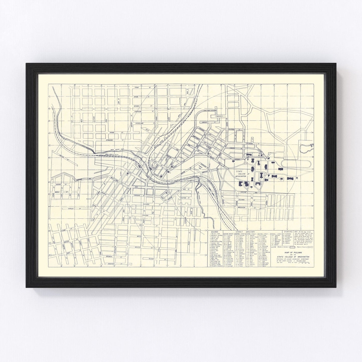 Vintage Map of Washington State University, 1920