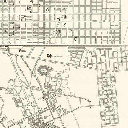 Vintage Map of Stanford University, 1928