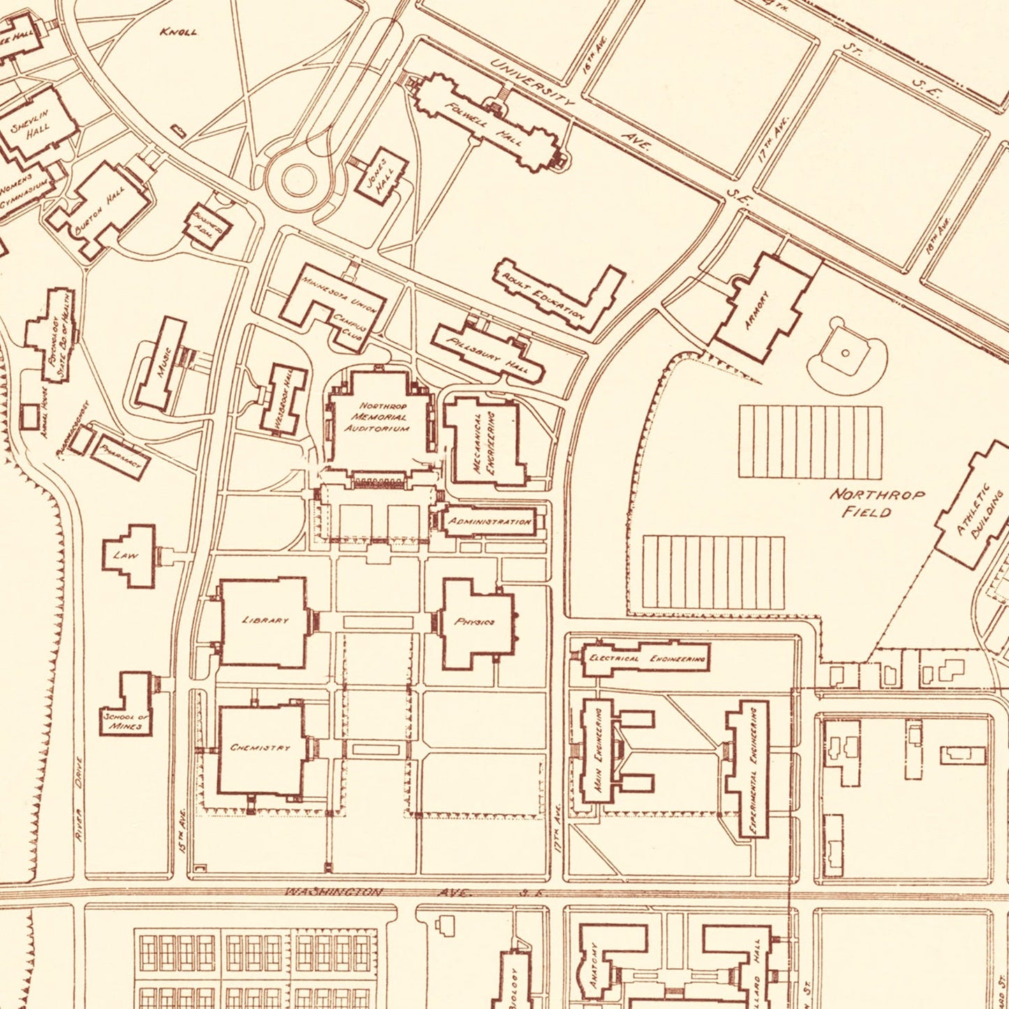 University of Minnesota Map 1936