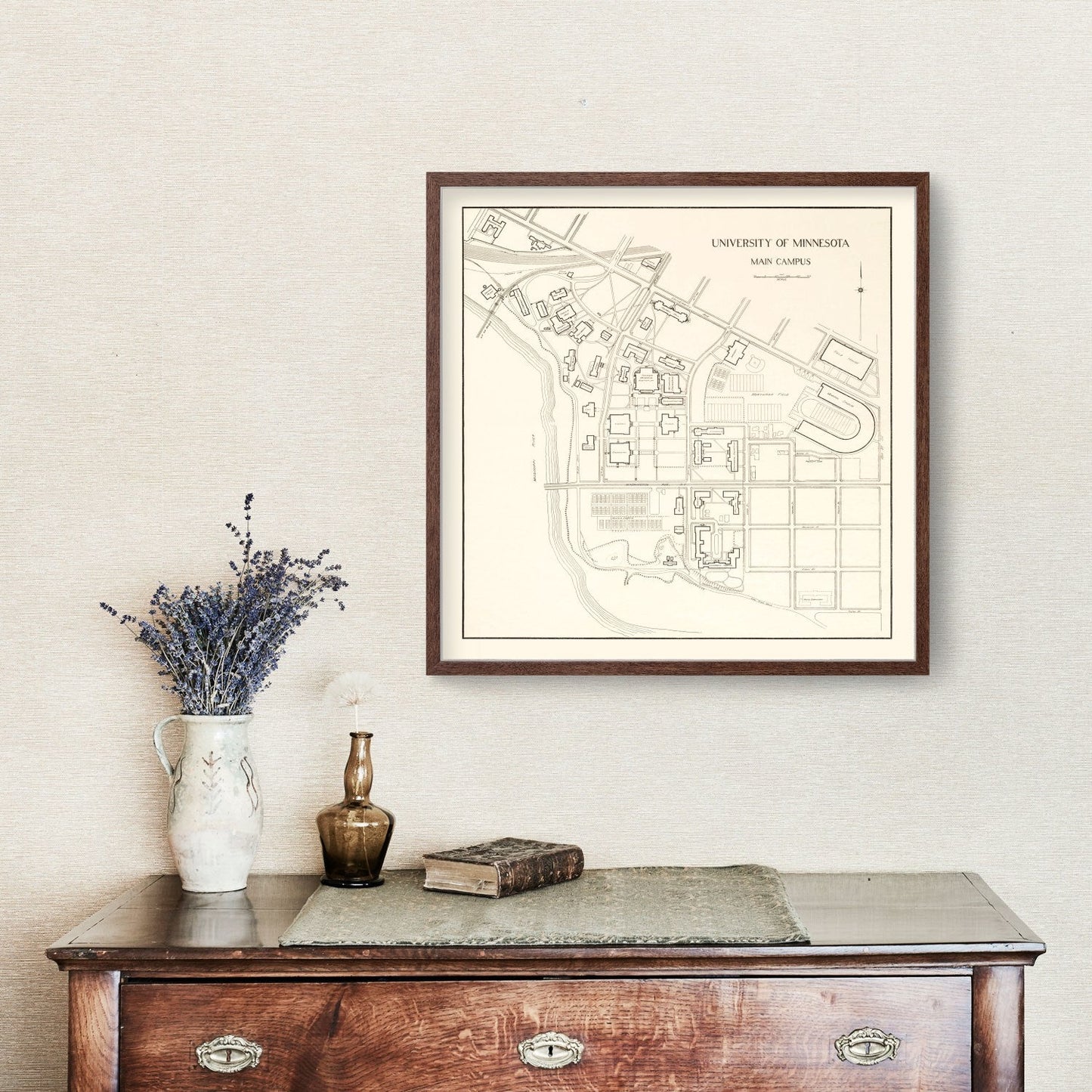 Vintage Campus Map of University of Minnesota 1930