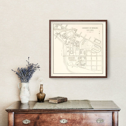 Vintage Campus Map of University of Minnesota 1930
