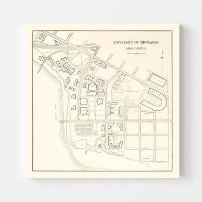 Vintage Campus Map of University of Minnesota 1930