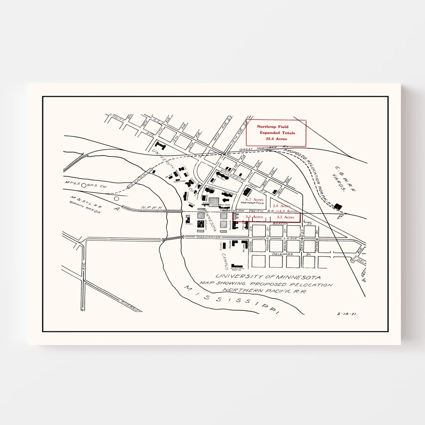 University of Minnesota Campus Map 1921