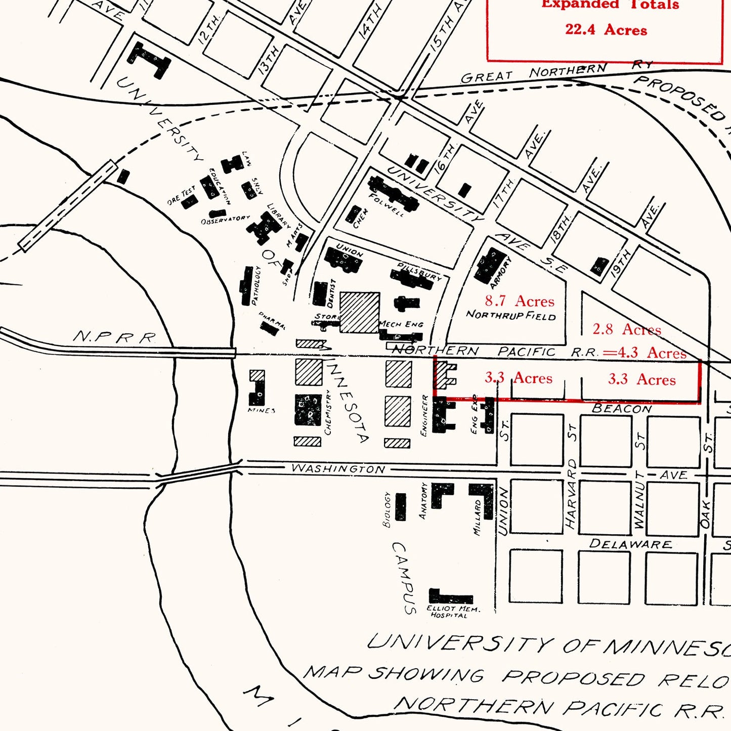 University of Minnesota Campus Map 1921