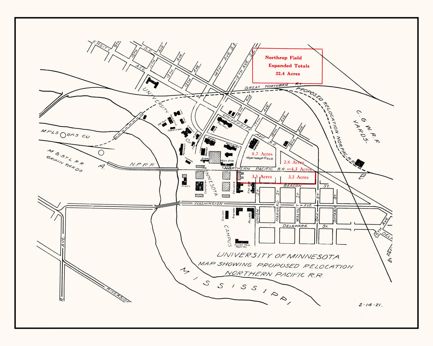 University of Minnesota Campus Map 1921