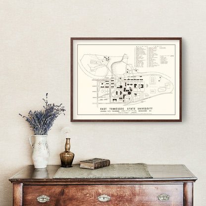 Vintage East Tennessee State University Map 1935