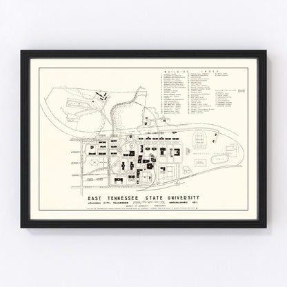 Vintage East Tennessee State University Map 1935