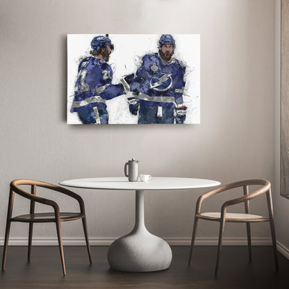 Brayden Point & Nikita Kucherov Canvas Art – Tampa Bay Lightning Wall Decor