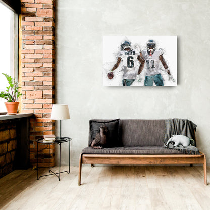 A.J. Brown & DeVonta Smith Canvas Art – Philadelphia Eagles Wall Decor