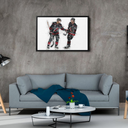 Sebastian Aho & Andrei Svechnikov Canvas Art – Carolina Hurricanes Wall Decor