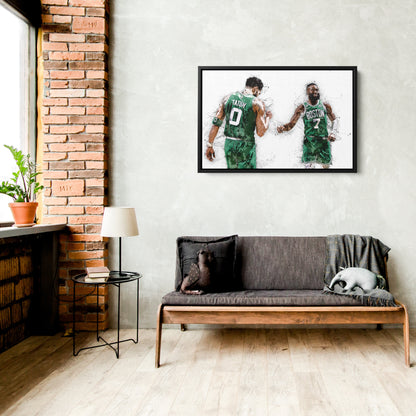 Jaylen Brown & Jayson Tatum Canvas Art – Boston Celtics Wall Decor