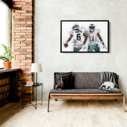 A.J. Brown & DeVonta Smith Canvas Art – Philadelphia Eagles Wall Decor