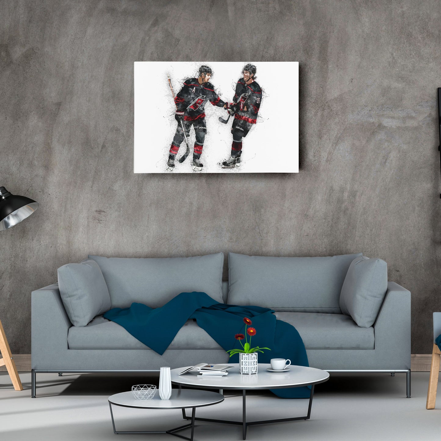 Sebastian Aho & Andrei Svechnikov Canvas Art – Carolina Hurricanes Wall Decor