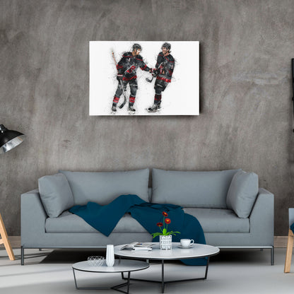 Sebastian Aho & Andrei Svechnikov Canvas Art – Carolina Hurricanes Wall Decor