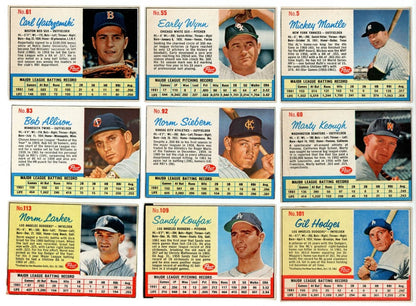 1962 POST CEREAL BASEBALL COMPLETE SET BREAK - 5 CARDS PER BOX! 1 HOFER PER BOX!