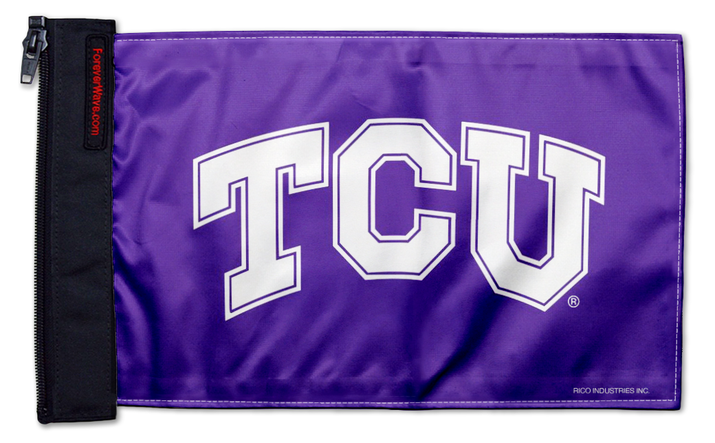 TCU 11"x17" Forever Wave Flag for Golf Carts