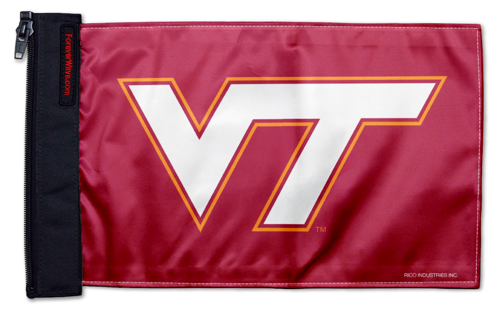 Virginia Tech 11"x17" Forever Wave Flag for Golf Carts