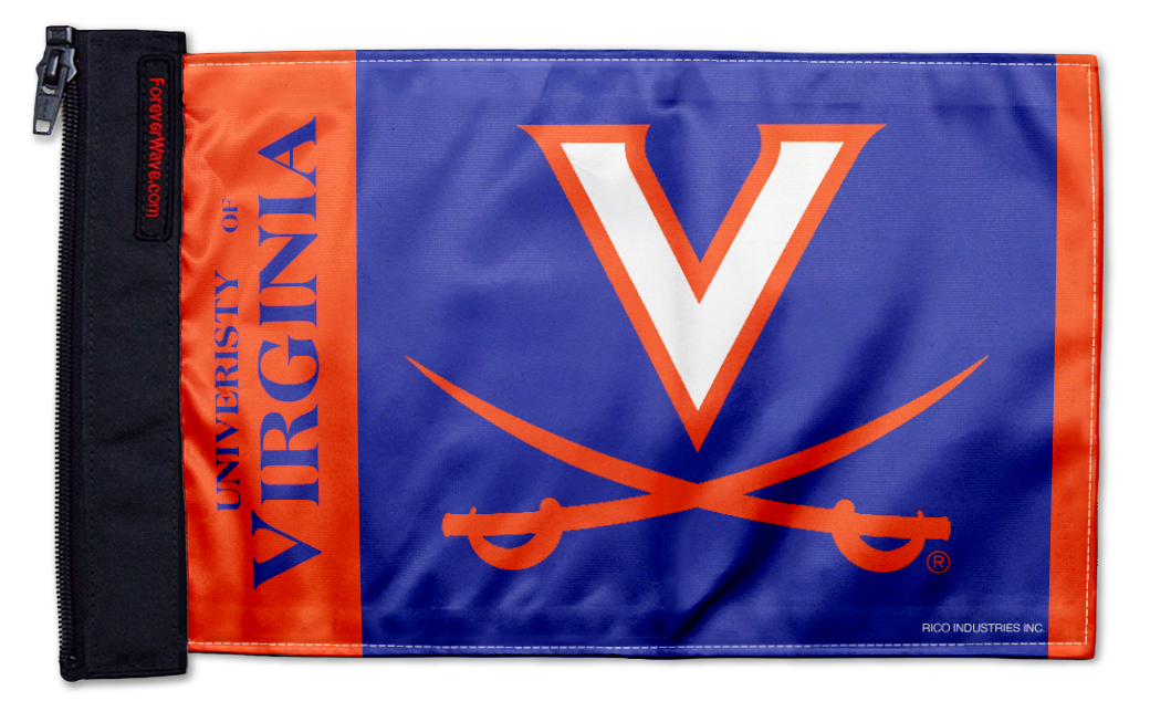 UVA 11"x17" Forever Wave Flag for Golf Carts
