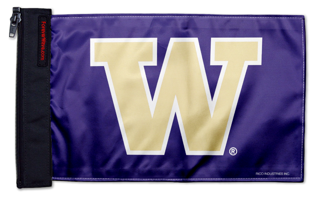 Washington Huskies 11"x17" Forever Wave Flag for Golf Carts