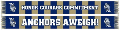 NAVY SCARF - Blue and Gold Bars