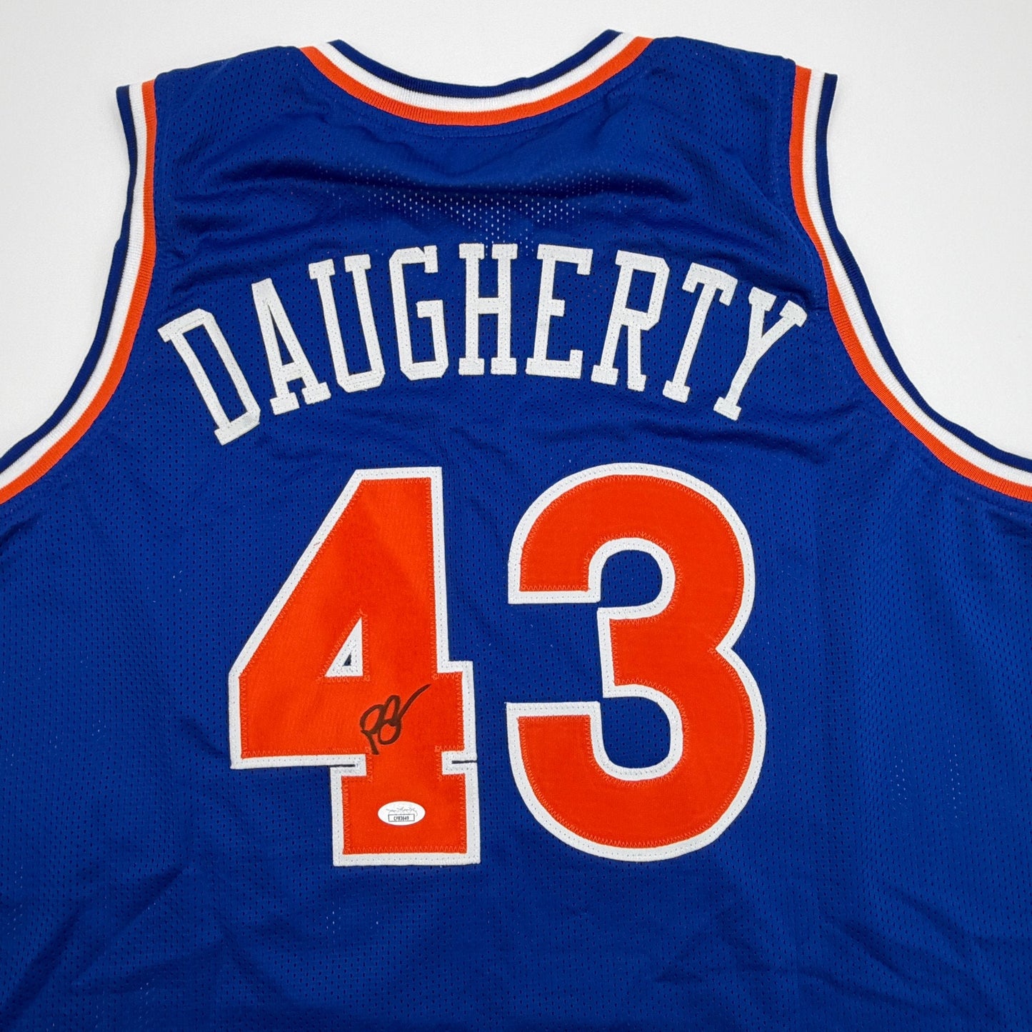 Autographed/Signed Brad Daugherty Cleveland Blue Basketball Jersey JSA COA