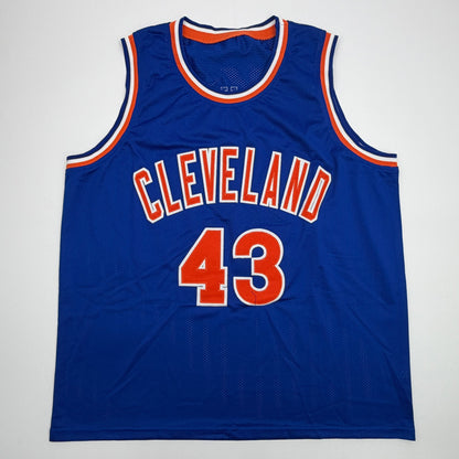 Autographed/Signed Brad Daugherty Cleveland Blue Basketball Jersey JSA COA