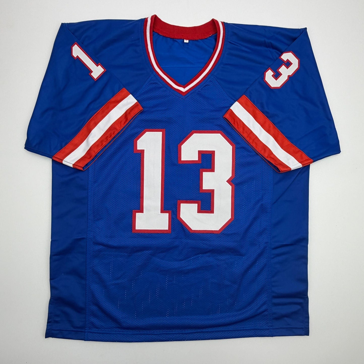 Autographed/Signed Odell Beckham Jr OBJ New York Retro Blue Football Jersey Beckett BAS COA