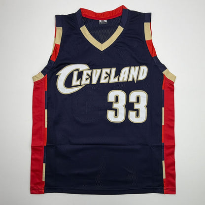 Autographed/Signed Shaquille Shaq O'Neal Cleveland Blue Basketball Jersey Beckett BAS COA