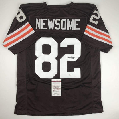 Autographed/Signed Ozzie Newsome HOF 99 Cleveland Football Brown Jersey JSA COA