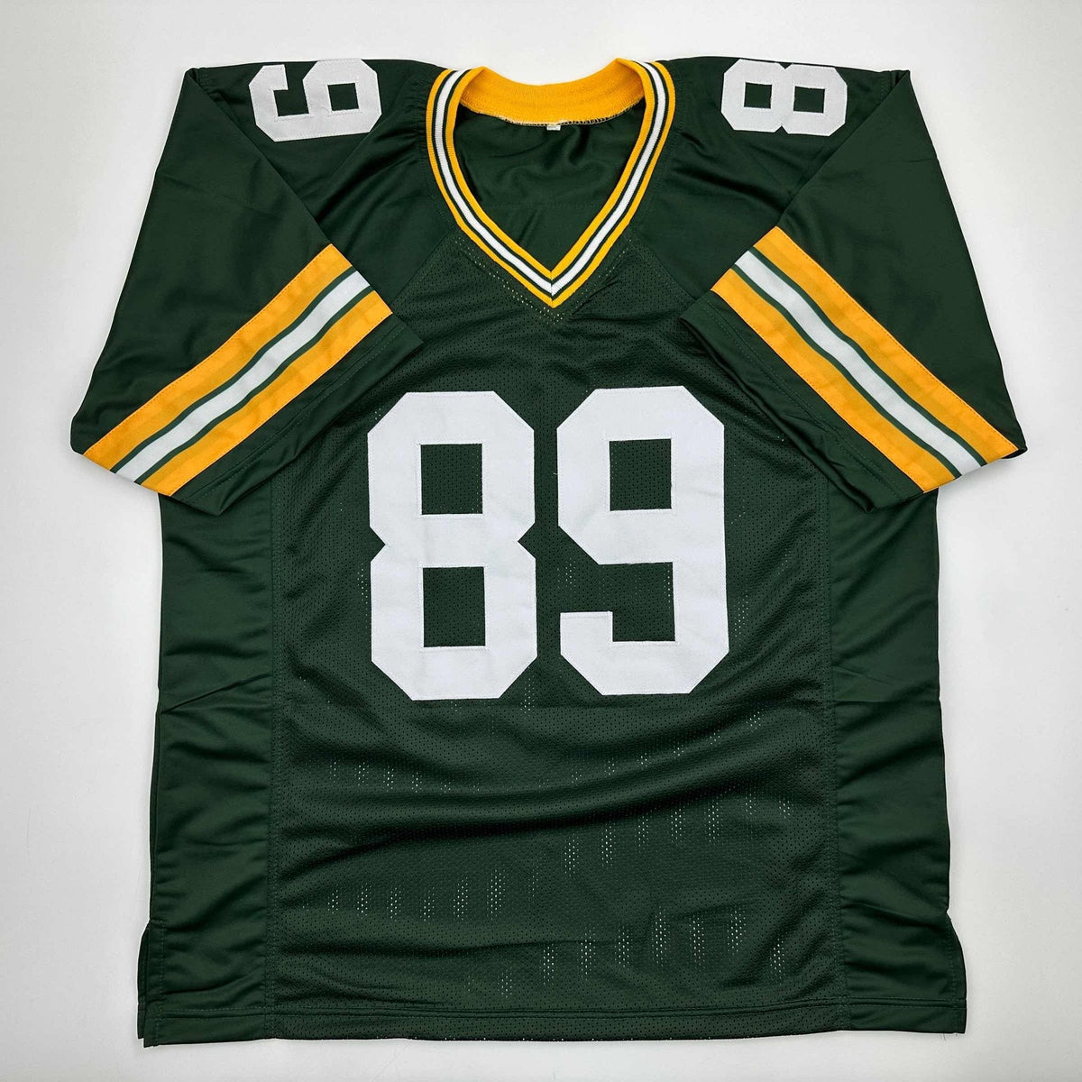 Autographed/Signed Dave Robinson HOF 13  Green Bay Green Football Jersey Beckett BAS COA