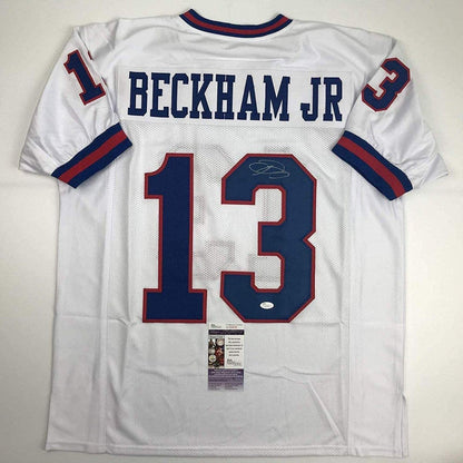 Autographed/Signed Odell Beckham Jr. New York Color Rush Football Jersey JSA COA