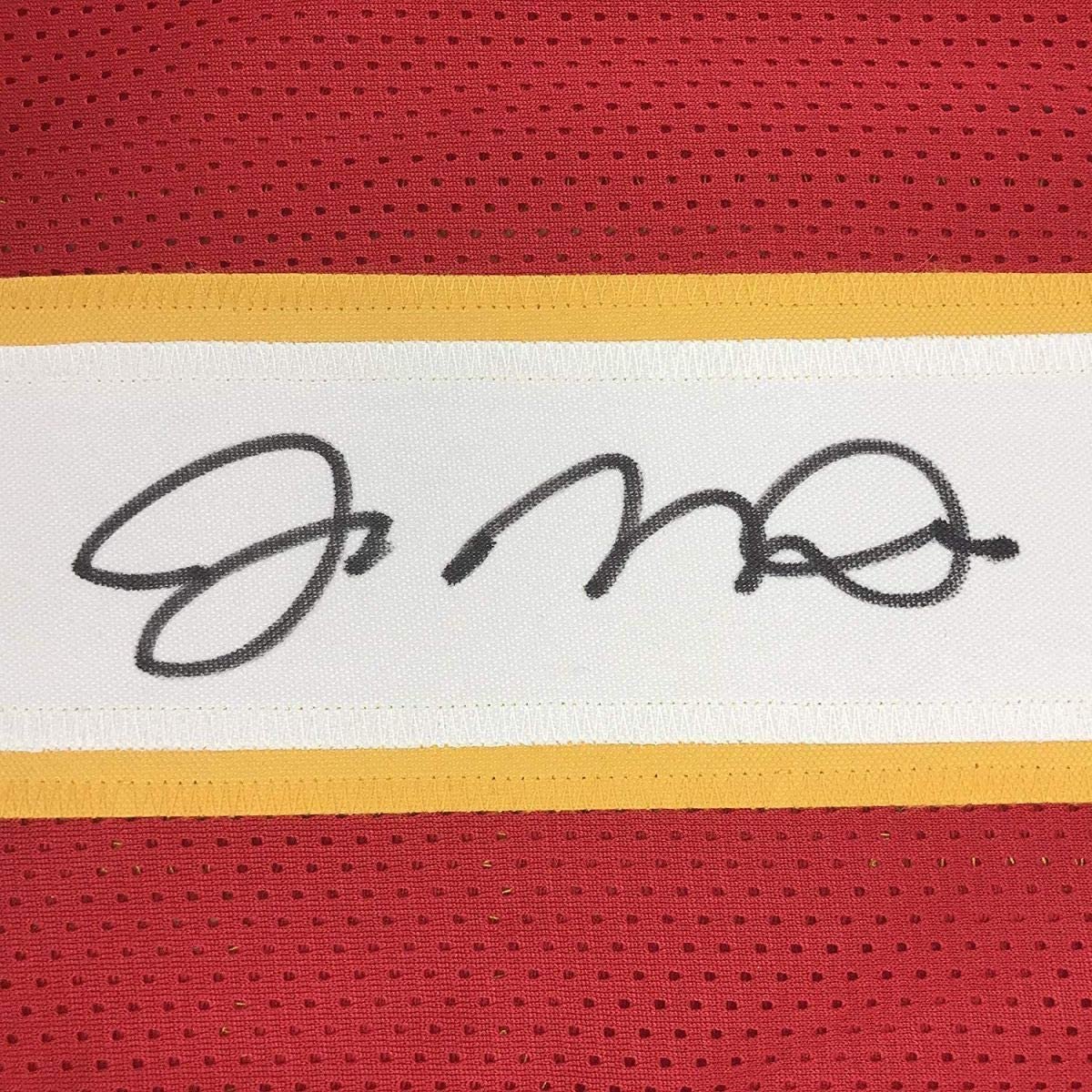Autographed/Signed Joe Montana Kansas City Red Football Jersey JSA COA