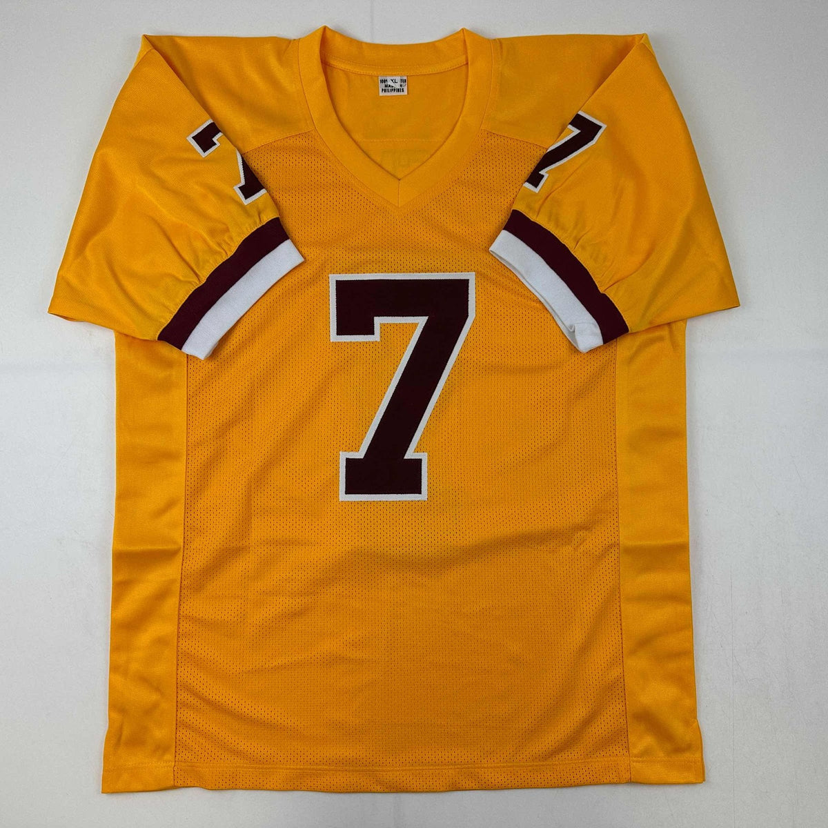 Autographed/Signed Joe Theismann 83 MVP Washington Yellow Football Jersey JSA COA