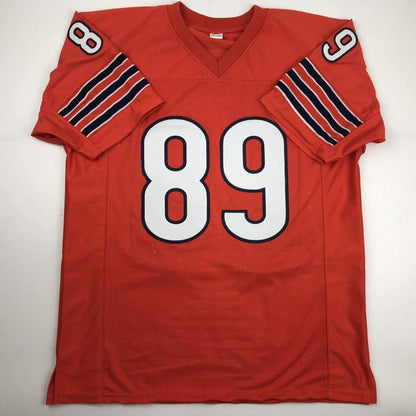 Autographed/Signed Mike Ditka Chicago Orange Stat Football Jersey JSA COA