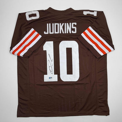 Autographed/Signed Quinshon Judkins Cleveland Football Brown Jersey Beckett BAS COA