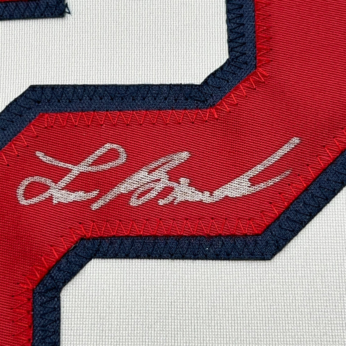 Framed Autographed/Signed Lou Brock 35x39 St. Louis White Baseball Jersey JSA COA