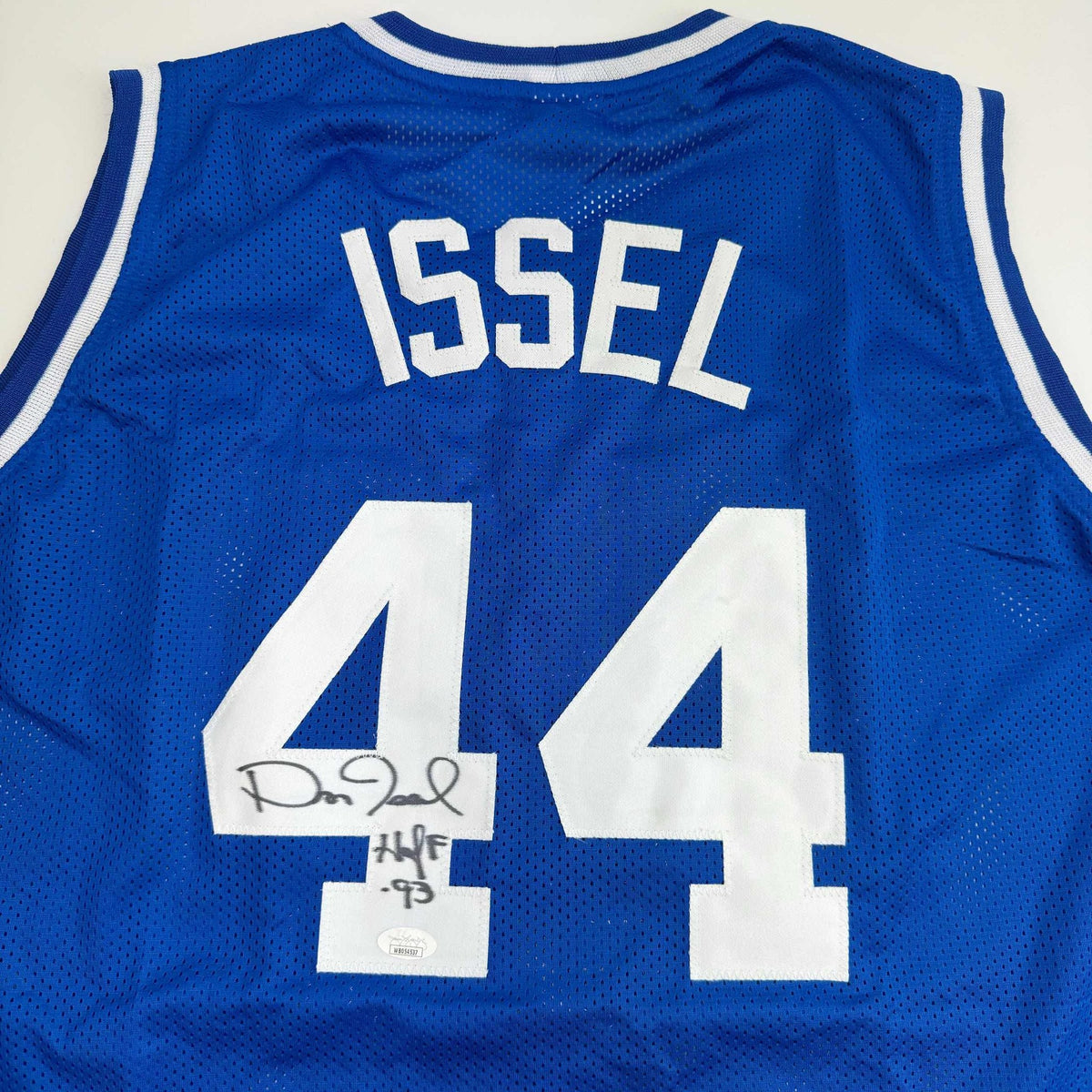 Autographed/Signed Dan Issel Kentucky Blue College Basketball Jersey JSA COA
