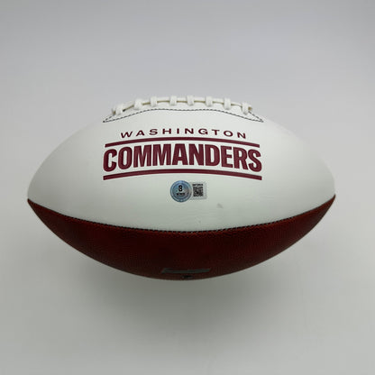 Autographed/Signed Joe Theismann 83 MVP Washington Commanders Full Size F/S White Panel Logo Football Beckett BAS COA