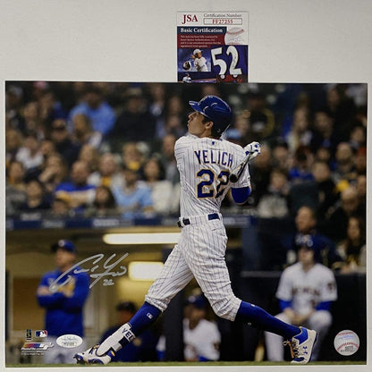 Autographed/Signed Christian Yelich Milwaukee Brewers 11x14 Baseball Photo JSA COA
