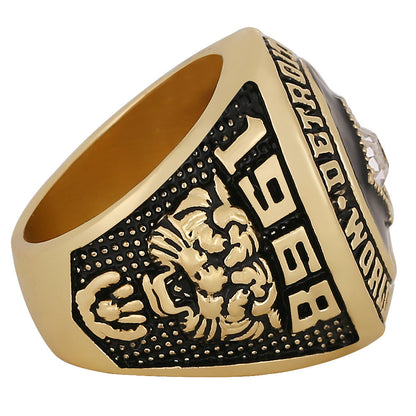 1968 Detroit Baseball Championship Ring Replica – Fan Collectible Gift with Wooden Box