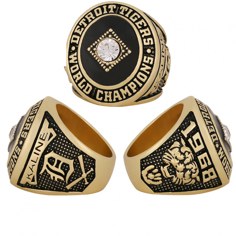 1968 Detroit Baseball Championship Ring Replica – Fan Collectible Gift with Wooden Box