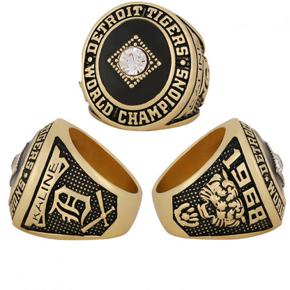 1968 Detroit Baseball Championship Ring Replica – Fan Collectible Gift with Wooden Box