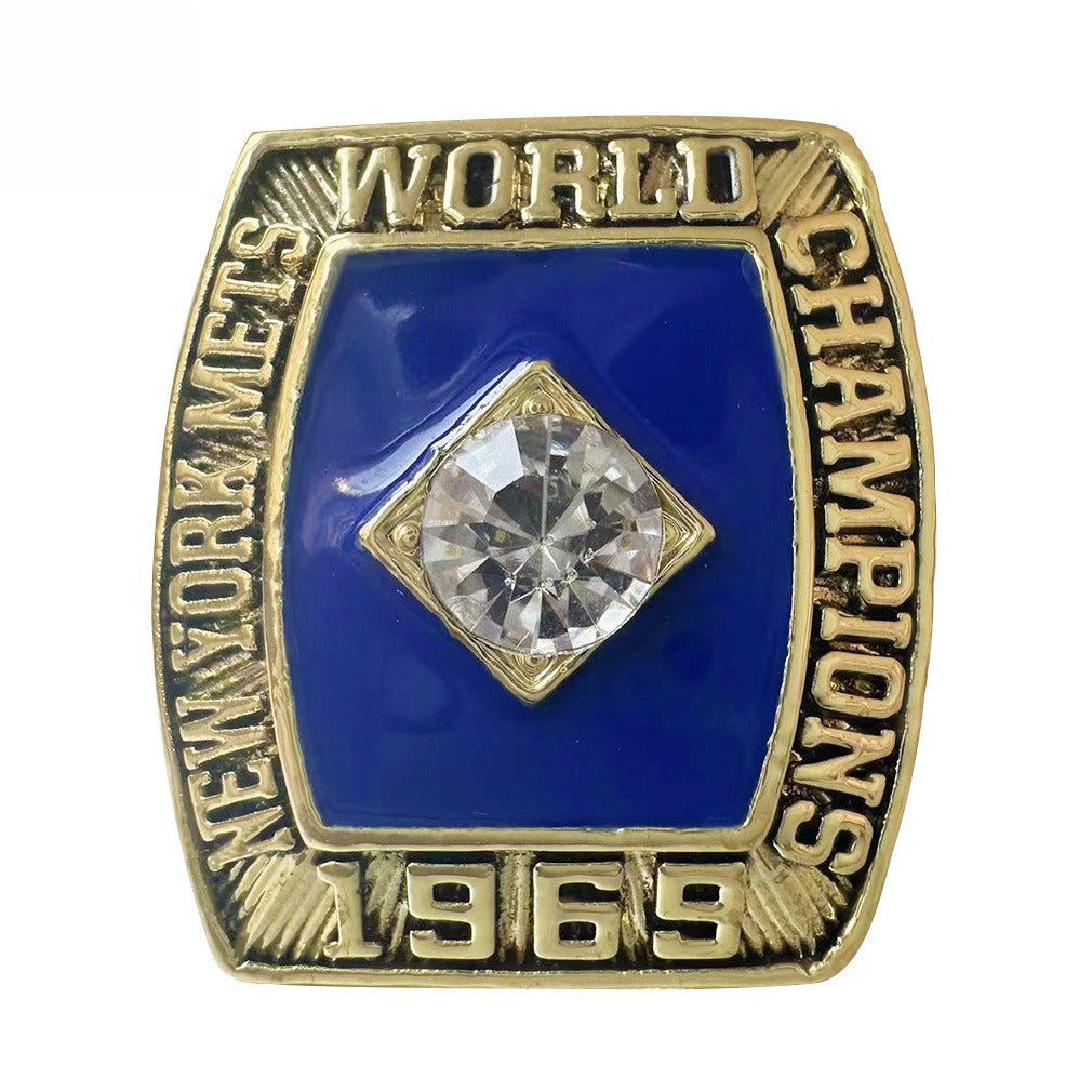 1969 New York Baseball Championship Replica Ring – Gold Alloy Fan Collectible