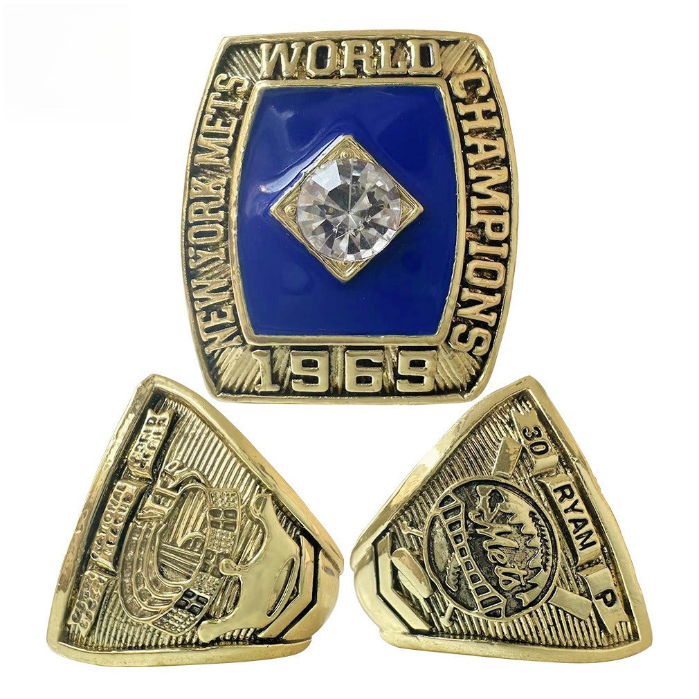 1969 New York Baseball Championship Replica Ring – Gold Alloy Fan Collectible