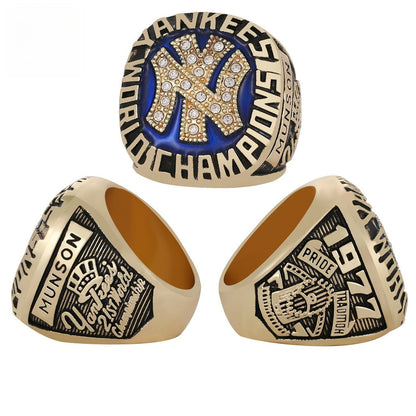 1977 New York Baseball Championship Ring Replica – Thurman Munson Fan Collectible Gift