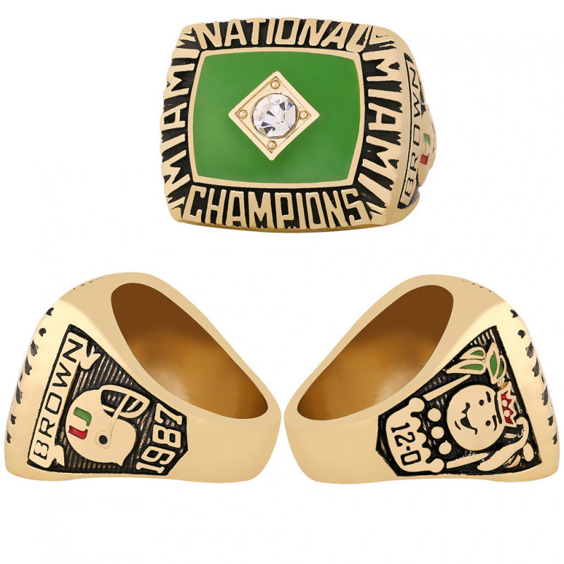 Miami College Championship Ring Set (5 Rings) – 1983/ 1987/ 1989 /1991/ 2001