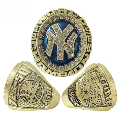 1998 New York Baseball Championship Ring Replica – Gold Alloy Fan Collectible Gift