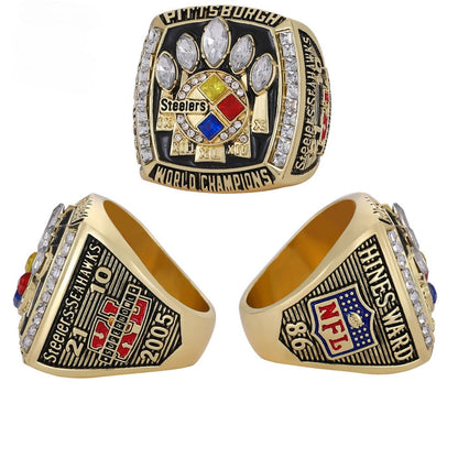 2005 Pittsburgh Football Championship XL Ring - Limited Edition Collectible Ring for Fans