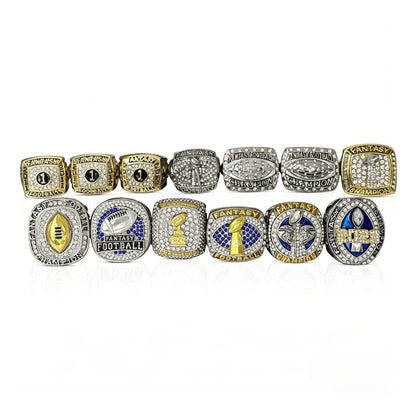 Fantasy Football Champion Ring Set (2011–2023) – Collector Ring Gift for Fans