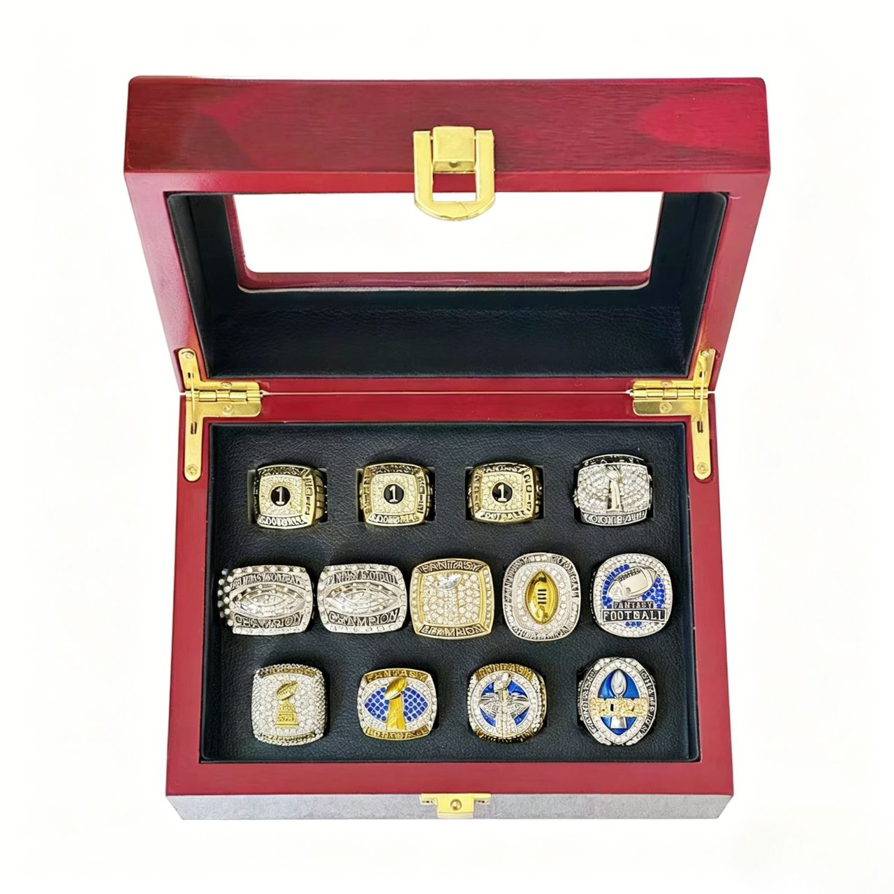 Fantasy Football Champion Ring Set (2011–2023) – Collector Ring Gift for Fans